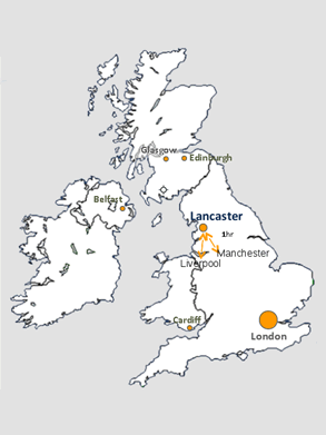 Location map for Lancaster 